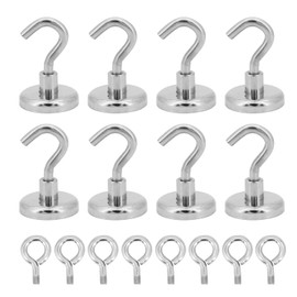 Gearific Magnetic Hooks, Magnet Hooks Heavy Duty with Neodymium Rare Earth Magnet for Fridge Refrigerator Keys BBQ Grill Curtain Rod Towel Ceiling Kitchen (32lbs)