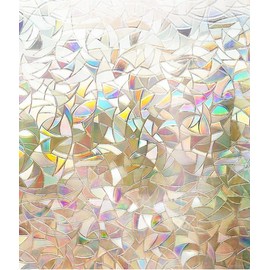 Window Privacy Film, Decorative Glass Film, Non-Adhesive Static Cling (Gorgeous Colors, 17.5"X78.7")