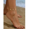Gold/Silver Ankle Bracelets for Women Waterproof 14K Gold Plated Anklets