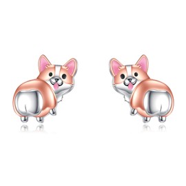 Corgi Earrings for Women Sterling Silver S925 Corgi Jewelry Gifts for Corgi Lovers