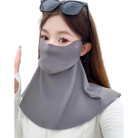 Miracroute Ice Silk Touch Cooling Mask, Sunburn, Sun Protection, Heatstroke Prevention, UV Protection, Protection, Neck, Chest, Neck, Neck, Neck, Neck, Neck, Neck, Neckline, Outdoors, gray (dark gray)