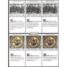UN - Vienna 96-97 Six block (complete.issue.) fine used/cancelled 1989 Human Rights (Stamps for collectors) painting