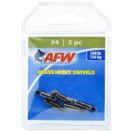 AFW Brass Heavy Swivels, Size #4, 300 lb Test, Black, 5 pc