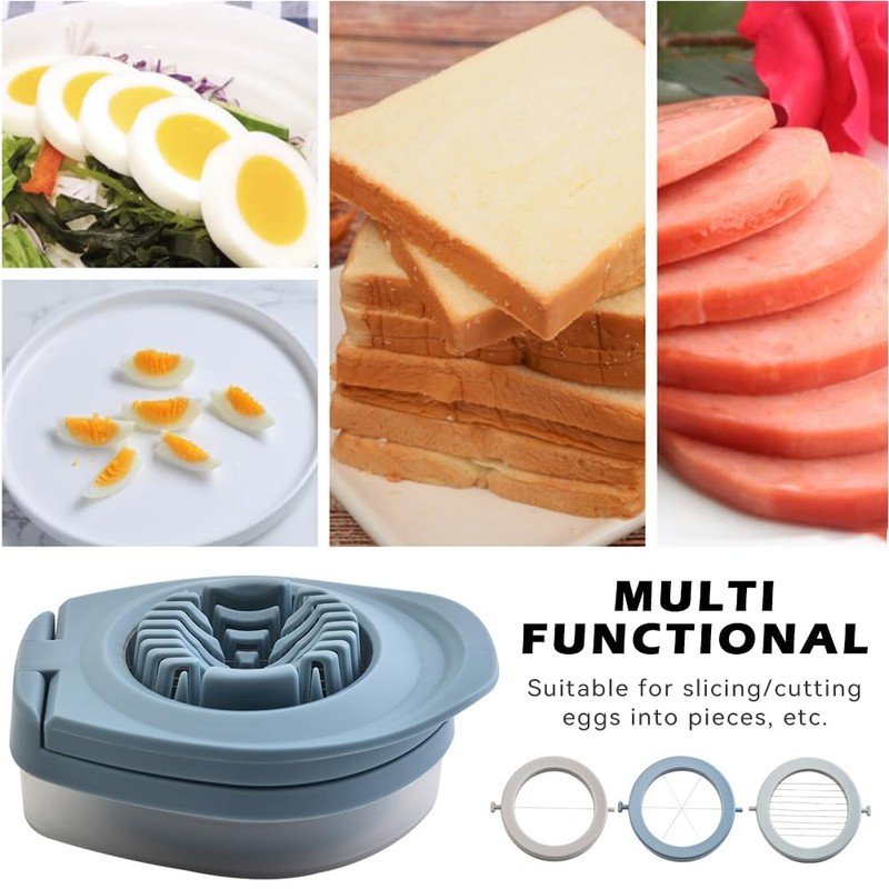 Zasjon Egg Slicer Stainless Steel 3-in-1 Egg Cutting Tool, Egg