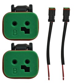 DT DTP 2-Pin Male Socket Adapter for Work Light/Work Light Bar Replacement Connectors Wiring Harness Retrofit LJQ