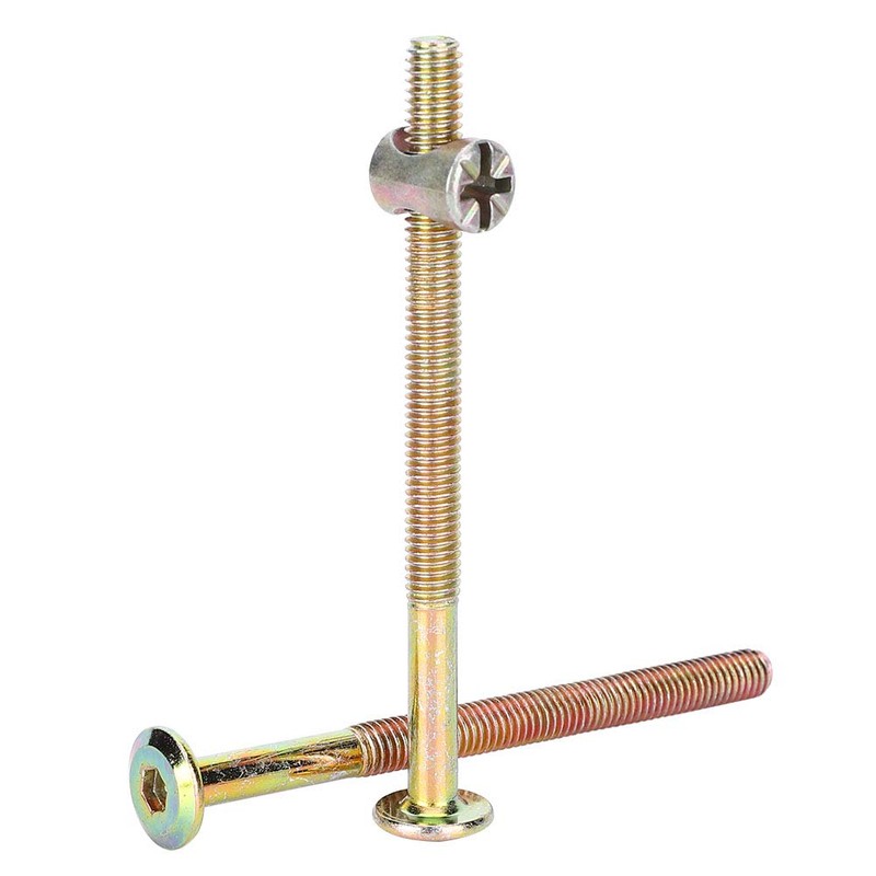 Pack of 10 Furniture Screws M6 Carbon Steel with Barrel