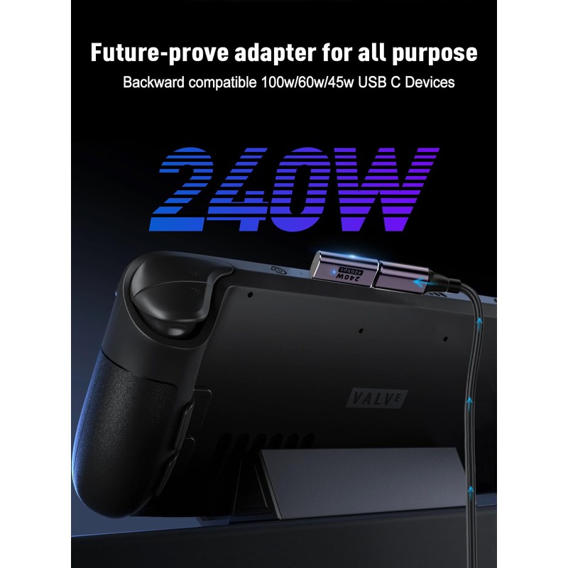 V VCOM 90 Degree USB C Right Angle Adapter, 240W