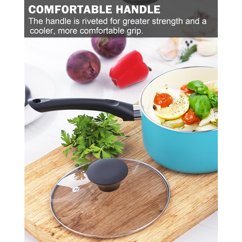 Cook N Home 10-Piece Ceramic Nonstick Cookware Set - Pots,