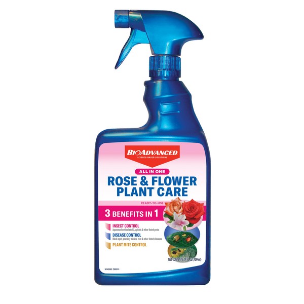 BioAdvanced All-in-One Rose & Flower Plant Care, Ready-to-Use, 24 oz,