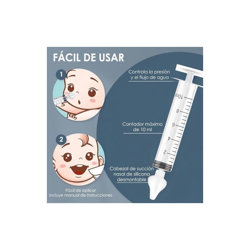 2 Enjuagues nasales para bebés en color transparente. 2 PACK!