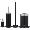 Sealskin Acero Soap Dispenser, Stainless Steel, Black, 9.2 x 10.2