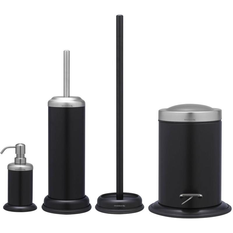Sealskin Acero Soap Dispenser, Stainless Steel, Black, 9.2 x 10.2