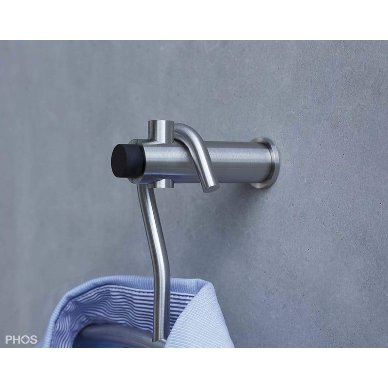PHOS Design Elegant Stainless Steel Wall Hook with Door Stop,