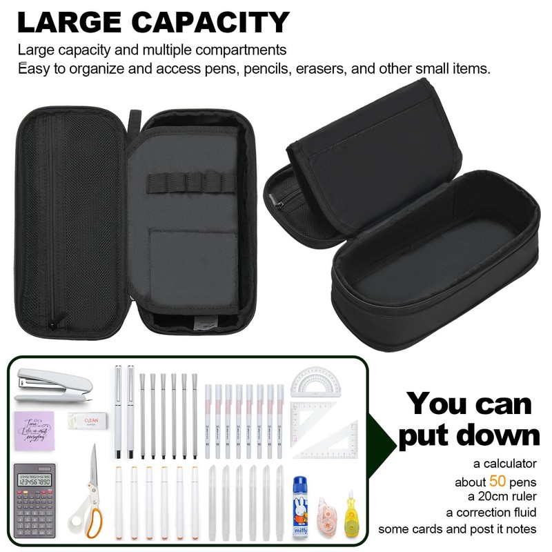 YOKUMA Pen Case, Pencil Case, Pen Case, Large Capacity, Stylish,