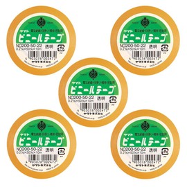 Yamato NO200-50-22-5PR Vinyl Tape, 2.0 inches (50 mm) Wide, 5 Rolls, Clear