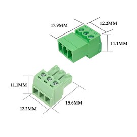 Willwewon 10 Sets 3-Pin 15EDGRK 3.81mm/0.15in Pitch PCB Mount Screw Pluggable Terminal Block Connector for 28-16AWG