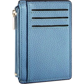 Credit Card Holder for Women Slim Minimalist Front Pocket RFID Blocking Wallet Small Compact Card Case with ID Window, Pink - Color: Sky Blue