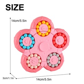 Magic Bean Rotating Cube Toy,Fidget Toy Spinner Ball Sorting Game Puzzle Brain Training Handheld Spinning Decompression Toy,Jigsaw Bean Toy Gifts for Kids,Teens,Adults Rotating Finger Cube Toy