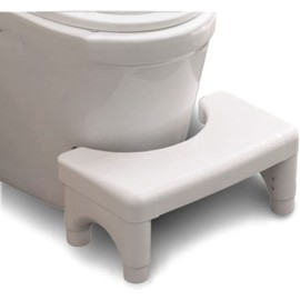 Adjustable Height Potty Step Stool for Adults, Non-Slip Bathroom Squat Aid, Removable Toilet Step for Colon Health, Portable Squat Stool, Family Health Accessory (White-1PCS)