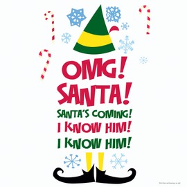 Buddy The Elf Santa I Know Him Peel and Stick Wall Quote Decals By RoomMates, RMDM5551