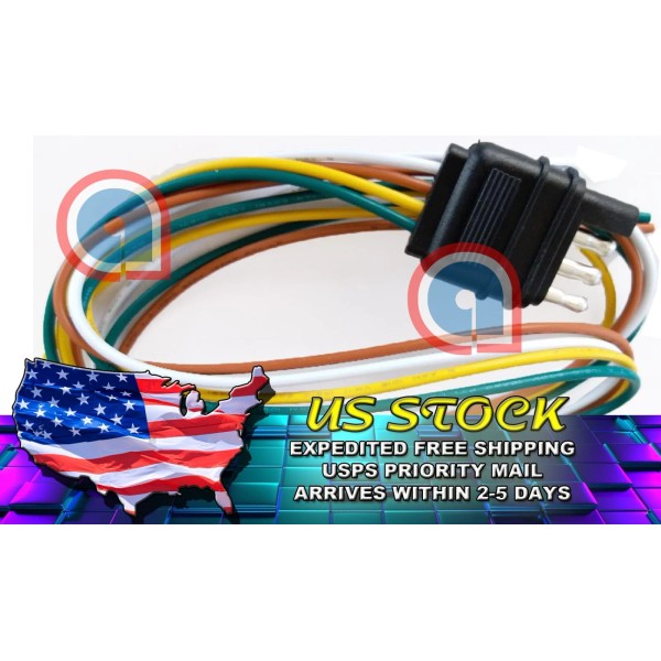 Unbranded 4 Way Flat 4Pin 4feet/48 inch Trailer Light Male