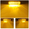 Teguangmei 4Pcs Ultra Thin 6LED Emergency Strobe Lights Amber Hazard