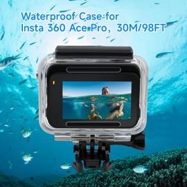 SHOOT Waterproof Housing Case for Insta 360 Ace Pro Diving Protective Underwater Shell with Quick Release Bracket & Thumbscrew Accessories