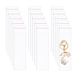 Keyacht Self Stick Cellophane Bags 200 Count 2” x 6” Long Self Adhesive Jewelry Cello baggies Self Sealing OPP Plastic Bags for Candy Bookmarks Jewelry Bracelet Oil Pastel Nuts Gift Party Favor