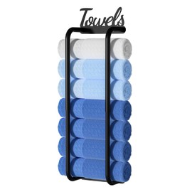 Tinpin Retractable Towel Racks for Bathroom, Wall Mounted, Black, Stainless Steel, 7 Towels (Regular) / 5 Towels (Extra-Large), Home/Bath