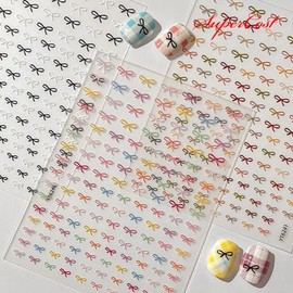 10 Types of Simple Mini Metal Knot Ribbon Nail Stickers / 네일아트 심플 미니 메탈 매듭 리본 네일스티커 10종