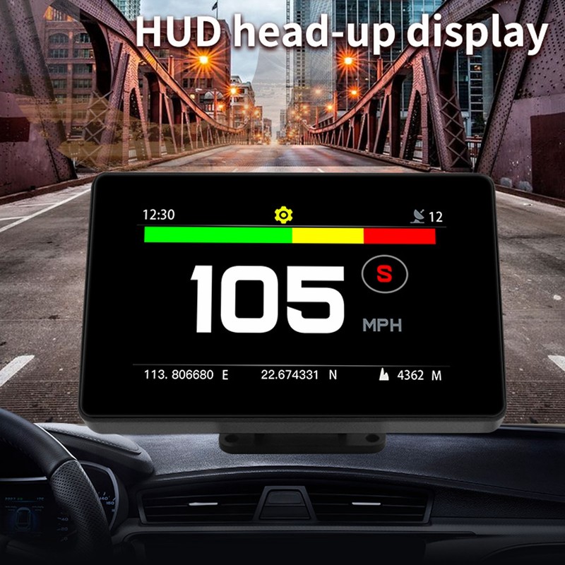 Car Smart HUD Display Dashboard Heads Up Windshield Speedometer Fatigue