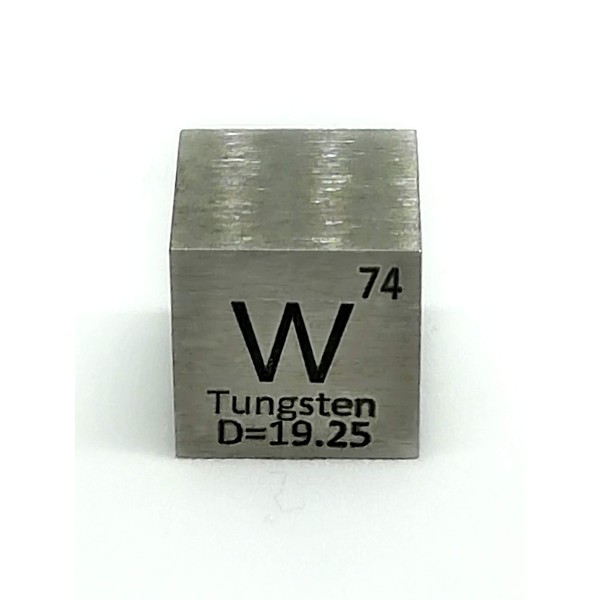 Element Specimen Tungsten W (25mm Cube, Engraved A, Normal Surface)