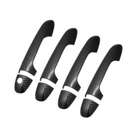 INFINAUTO 8pcs ABS Carbon Fiber Pattern Exterior Side Door Handle Cover Trim for Toyota Tacoma 2016-2021 Black Outer Door Handle Cover Decoration Stylish Design