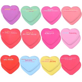 LOKIPA 24 Pack Valentine's Day Sticky Notes, 720 Sheets Heart Shape Inspirational Sticky Notes Colorful Self-Stick Note Pads for Valentines Day Gifts Home School Office Supplies (2.95 x 2.95 Inch)