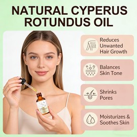 YUEPLATTNMAY Cyperus Rotundus Oil, Natural Cyperus Rotundus Oil for Hair Removal, Reduces Body Hair Growth, Moisturizes & Soothes The Skin, Shrinkes Pores, Suitable for All Skin Types, 2.02 Fl oz