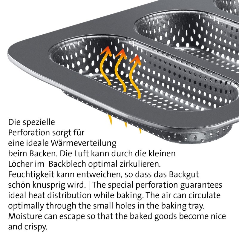 Westmark Baguette Baking Mould for 4 Baguettes or Hot Dog
