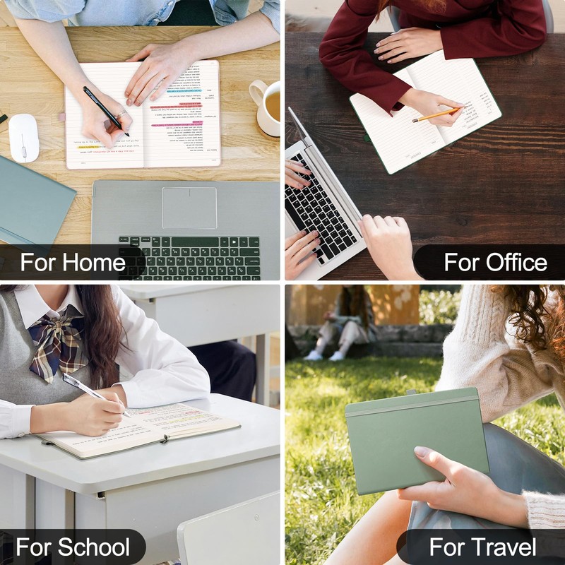EMSHOI 400 Pages Notebook A5 - Lined Journal 100gsm Thick