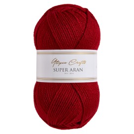 Utopia Crafts Super Aran Knitting and Crochet Yarn 100g (Cranberry Crush)
