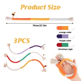 teashow 3 Pack Catnip Rope Toys Interactive Teething Chew Toy for Indoor Cats Gall Fruit and Cotton Rope Dental Cat Cleaning Stress Relief No Squeaky(Yellow Purple Red*Green)