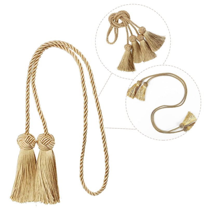 Curtain Tiebacks Curtain Tie Backs Rope Tassel Curtain Holdbacks Silver