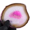 Shanxing Pink Crystal Agate Coasters Set of 2, Agate Slice