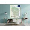 Wisconsin State Physical Map - 16.4 x 21.4 Inches -