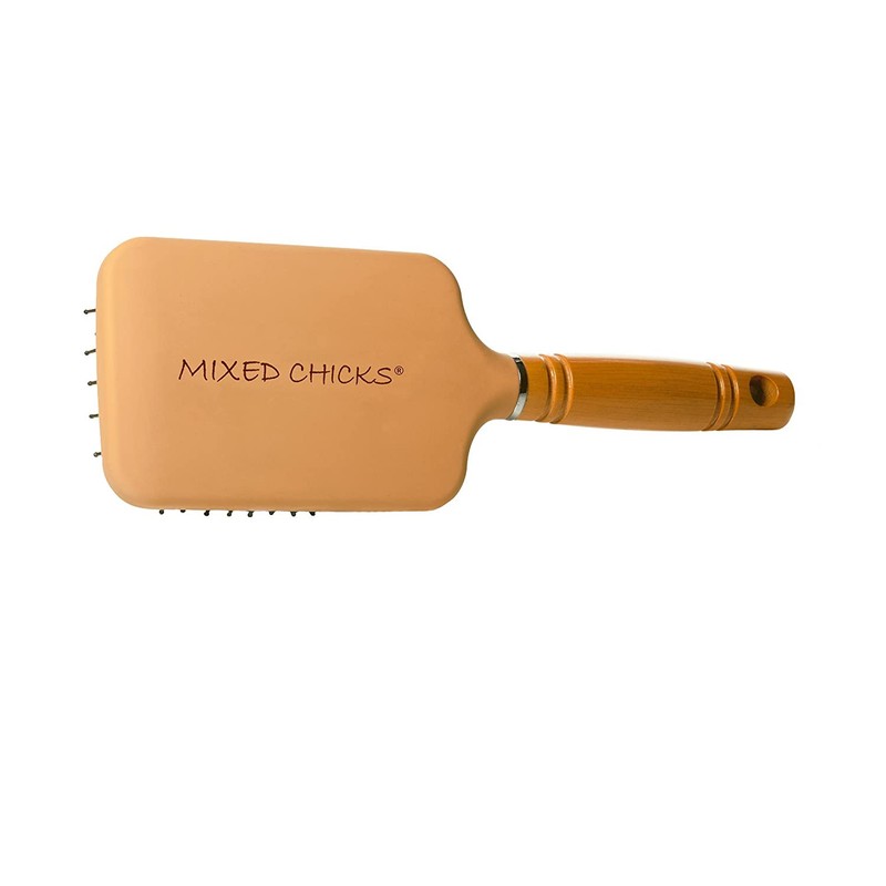 Mixed Chicks Paddle Brush with Hardened Plastic and Wood Handle
