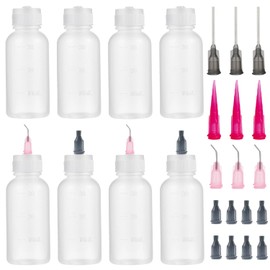 MIELIKKE 8 Pack Glue Precision Tip Bottle, Tip Squeeze Bottle 30ml, Liquid Dispenser Bottle, Glue Applicator Bottles, for Paint Quilling Craft and Oil (30ml)