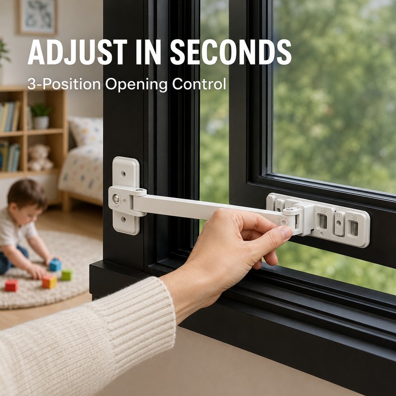 Adjustable Window Safety Lock, Multifunctional Child Door & Sliding Window