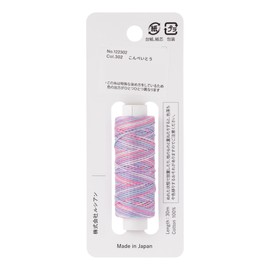 LECIEN Cosmo Hidamari Sashimi Thread, Approx. 98.8 ft (30 m), Multicolor, Col.302 Konpeito, 122302, 100% Cotton