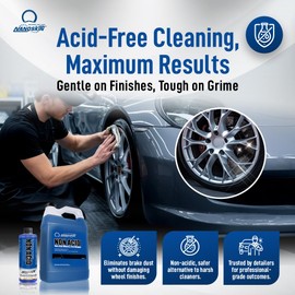 Nanoskin NON ACID Professional Wheel & Tire Cleaner 5 Gallons – Works with Wheel Brush & Tire Brush | Car Wash Wheel Cleaning Spray for Car Detailing | Removes Brake Dust, Oil, Dirt, Light Corrosion