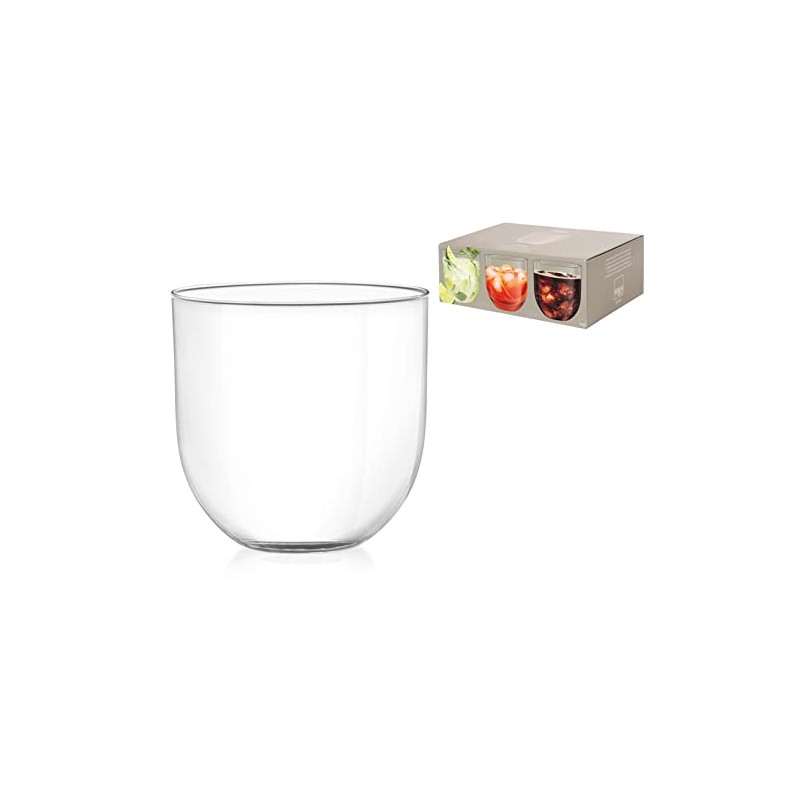 H&H Pack of 6 Glass Drop Water Glass 380 cc