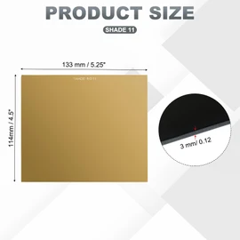 PATIKIL Gold Welding Glass Lens Shade 11, 4.5" x 5.25" Hardened Helmet Filter Darkening Glass Welding Hood Lens for Weld Helmet Hood Covers Replacement