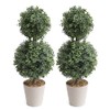 momoplant Artificial Topiary Double Ball Trees 24 Inch Fake Greenery